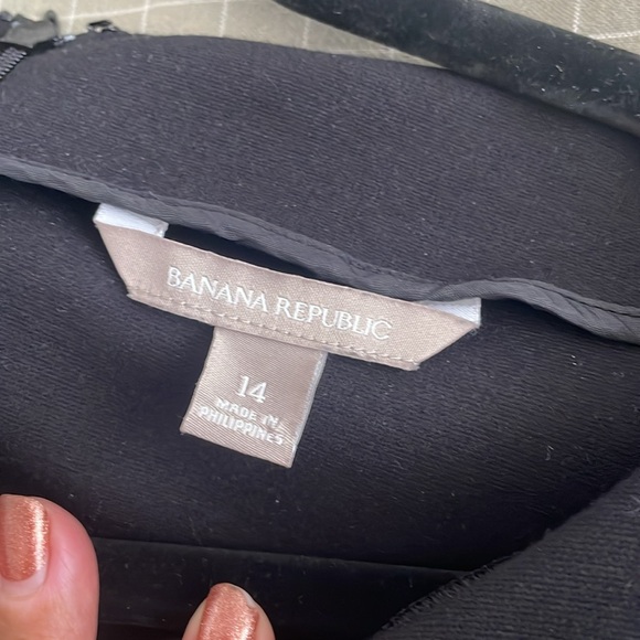 Banana Republic Black A-Line Dress 3/4 Sleeve Crew Neck - Picture 6 of 8